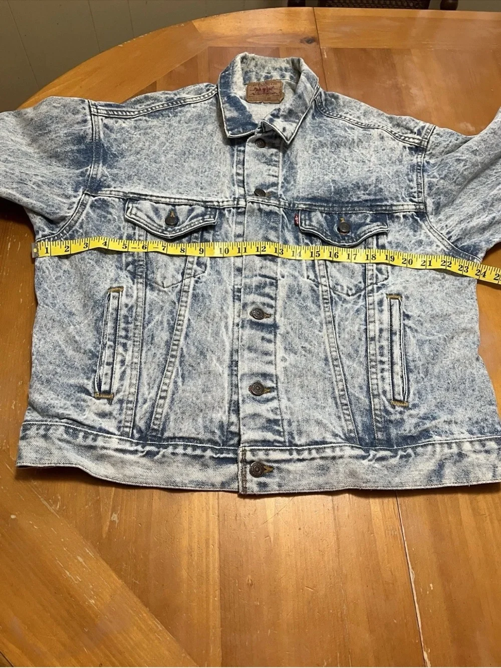 Vintage Levi’s 70507-0219 Acid Wash Denim Trucker Jacket USA Made Size L 523 - Picture 10 of 13